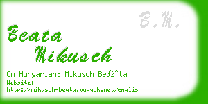 beata mikusch business card